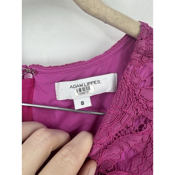 Adam Lippes Long Sleeve Lace Trapeze Midi Dress Women 8 Pink Feminine Romantic - Picture 4 of 11